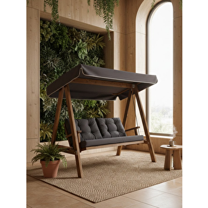 Pera 2000 Bahçe Balkon Salıncağı 3 Kişilik Antrasit