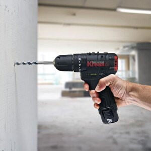 Kress Kuc12 12volt/2.0ah Li-ion Çift Akülü Kömürsüz Profesyonel Şarjlı Darbeli Matkap