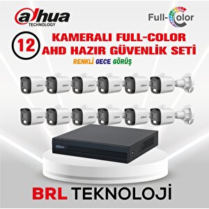 12 Kameralı 30 Metre Renkli Gece Görüşlü Full Hd Güvenlik Kamera Seti