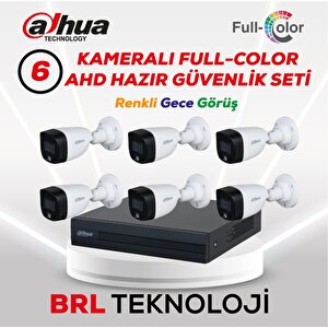 6 Kameralı Renkli Gece Görüşlü Full Hd Güvenlik Kamera Seti
