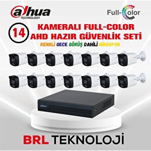 14 Kameralı 40 Metre Renkli Gece Görüşlü Fullhd Dahili Mikrofonlu Kamera Seti
