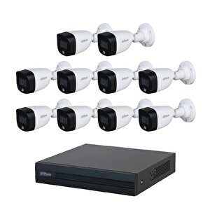 10 Kameralı Renkli Gece Görüşlü Full Hd Güvenlik Kamera Seti