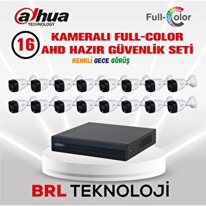 16 Kameralı Renkli Gece Görüşlü Full Hd Güvenlik Kamera Seti