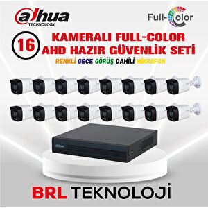 16 Kameralı 40 Metre Renkli Gece Görüşlü Fullhd Dahili Mikrofonlu Kamera Seti