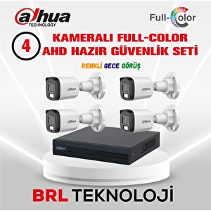 4 Kameralı 30 Metre Renkli Gece Görüşlü Full Hd Güvenlik Kamera Seti