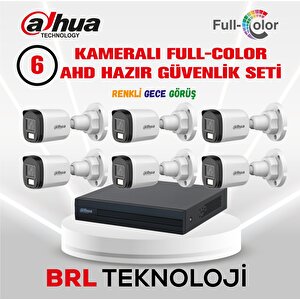 6 Kameralı 30 Metre Renkli Gece Görüşlü Full Hd Güvenlik Kamera Seti