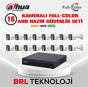 16 Kameralı 30 Metre Renkli Gece Görüşlü Full Hd Güvenlik Kamera Seti