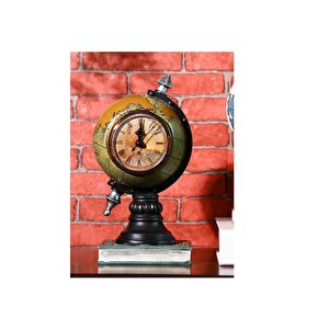 Kitapli Küre Masa Saati, Yeşil, 23x12 Yeşil