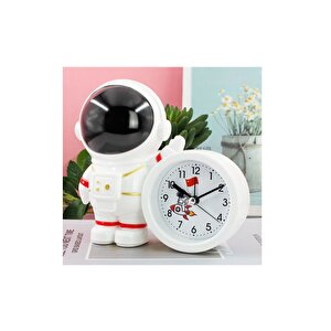 Astronot Masa Saati Alarmlı  Siyah, 14x13 Siyah