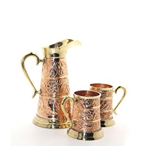 Pi̇ri̇nç İşlemeli̇ Sürahi̇ Seti̇, Altın, 26x12
