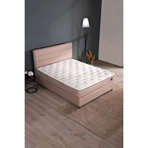 Hilton Sandıklı Baza Başlık Paket Yaylı Set Vizon 140x190 cm