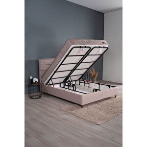 Hilton Sandıklı Baza Başlık Paket Yaylı Set Vizon 140x190 cm