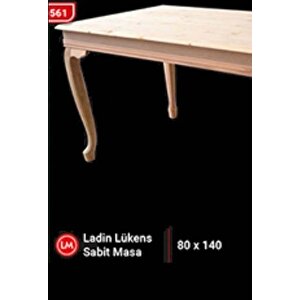 Masa 12897 Klasik Kayın Aslan Lükens Ayak Ham Ladin Masif Sabit Tabla El Yapım