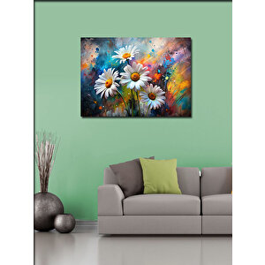 Kanvas Tablo Beyaz Papatyalar 100x140 cm
