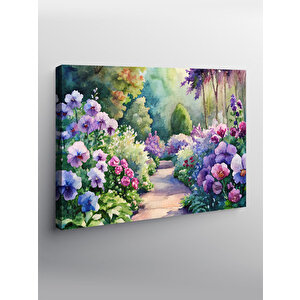 Kanvas Tablo Çiçekler Ve Ağaçlar 100x140 cm