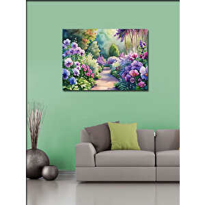 Kanvas Tablo Çiçekler Ve Ağaçlar 100x140 cm