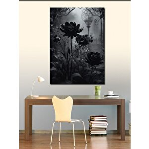 Kanvas Tablo Siyah Çiçekler 70x100 cm