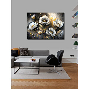 Kanvas Tablo Beyaz Çiçekler 100x140 cm