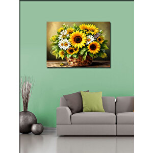 Kanvas Tablo Sepetteki Çiçekler 70x100 cm