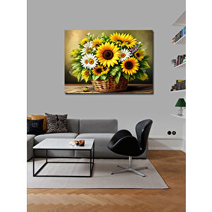 Kanvas Tablo Sepetteki Çiçekler 70x100 cm