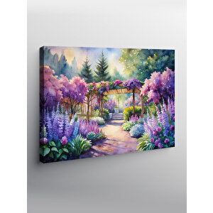 Kanvas Tablo Çiçekler Ve Çardak 100x140 cm