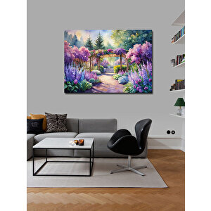 Kanvas Tablo Çiçekler Ve Çardak 100x140 cm
