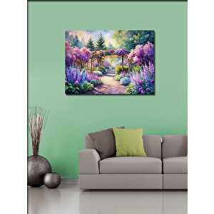 Kanvas Tablo Çiçekler Ve Çardak 100x140 cm