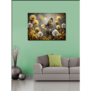 Kanvas Tablo Şeytan Tüyü Ve Kelebek 70x100 cm