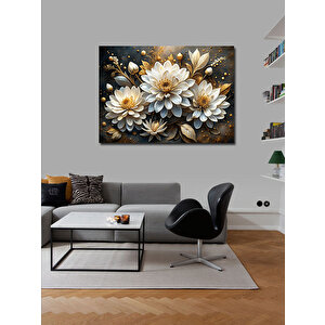 Kanvas Tablo Beyaz Çiçekler 70x100 cm
