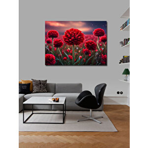 Kanvas Tablo Kırmızı Çiçekler 100x140 cm