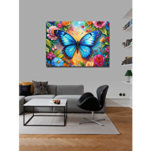 Kanvas Tablo Mavi Kelebek 100x140 cm