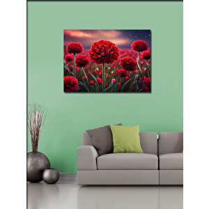 Kanvas Tablo Kırmızı Çiçekler 70x100 cm