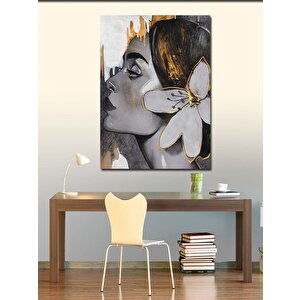 Kanvas Tablo Kadın Ve Çiçek 100x140 cm