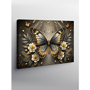 Kanvas Tablo Kelebek Ve Çiçekler 70x100 cm