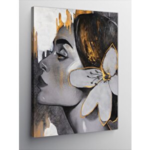 Kanvas Tablo Kadın Ve Çiçek 70x100 cm