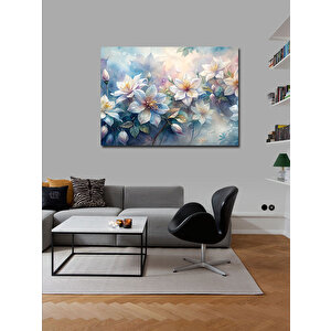 Kanvas Tablo Beyaz Çiçekler 100x140 cm