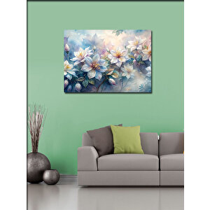 Kanvas Tablo Beyaz Çiçekler 70x100 cm