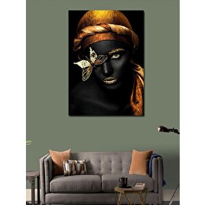 Kanvas Tablo Afrikalı Kadın Ve Kelebek 70x100 cm