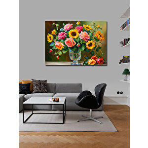 Kanvas Tablo Vazodaki Çiçekler 100x140 cm