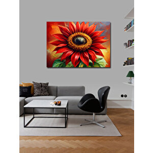 Kanvas Tablo Kırmızı Çiçek 100x140 cm