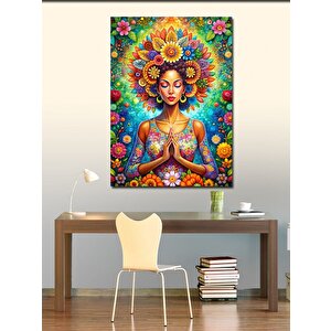 Kanvas Tablo Çiçekler Ve Kadın 70x100 cm
