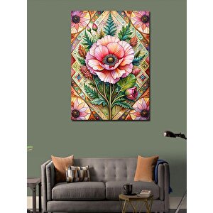 Kanvas Tablo Pembe Çiçek 100x140 cm