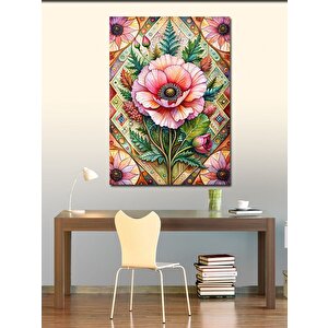 Kanvas Tablo Pembe Çiçek 100x140 cm