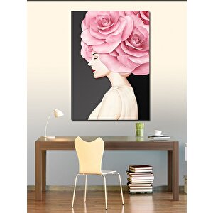 Kanvas Tablo Çiçek Saçlı Kadın 70x100 cm
