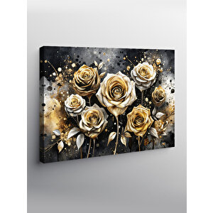 Kanvas Tablo Altın Sarısı Çiçekler 100x140 cm