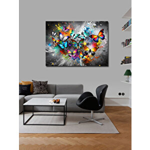 Kanvas Tablo Renkli Kelebekler 100x140 cm