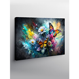 Kanvas Tablo Papatyalar Ve Kelebekler 70x100 cm