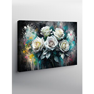 Kanvas Tablo Beyaz Çiçekler 70x100 cm