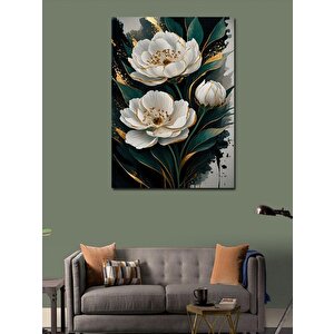 Kanvas Tablo Beyaz Çiçekler 70x100 cm