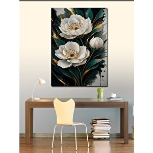 Kanvas Tablo Beyaz Çiçekler 70x100 cm